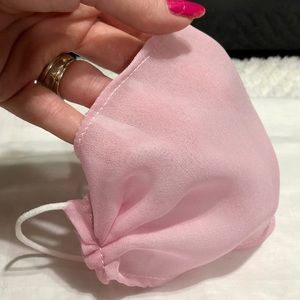 Light Breathable 100% SILK Pink Chiffon Face Mask